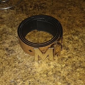 MCM Black and Gold Belt Bag